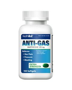 HealthA2Z Gas Relief 150 Counts | Simethicone 125mg Softgel | Extra Strength | Fast Relieves Gas Pain, Pressure & Bloating