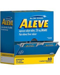 Aleve On The Go Pain Relief, Sachet Dispenser, 60 Individual Pouches
