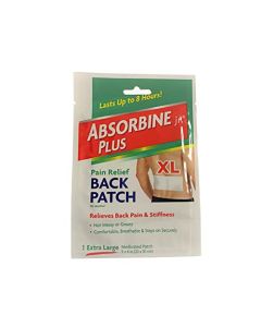 (Pack of 8) Absorbine Plus Jr, Pain Relief Back Patch, Size X-large, Medicated Patch 9" x 4"