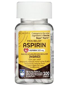 Rite Aid Aspirin Tablets, 325 mg - 100 Count | NSAID Pain Relief | Easy Swallowing | Pain Reliever & Fever Reducer | Arthritis Pain Relief | Headache Relief | Migraine Medicine