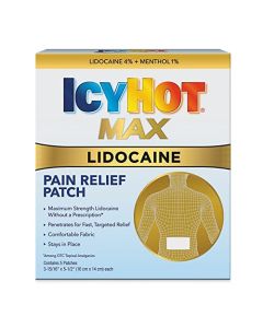 Icy Hot Max Strength Lidocaine Pain Relief Patch (5 Count) Penetrates for Fast, Targeted Relief