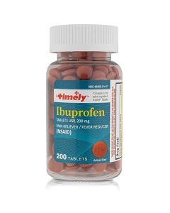Timely - Ibuprofen 200mg - 200 Tablets - Compared to Advil Tablets - Pain Relief Tablets and Fever Reducer for Adults - for Headache Relief, Menstrual Pain, Tooth and Muscular Aches