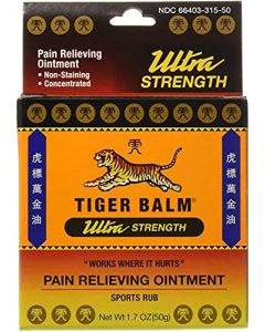 Tiger Balm Pain Relieving Ointment, Sports Ultra, 50g – Professional Size – Sports Rub Ultra Strength – Knee Inflammation Relief – Relief for Hand Arthritis – Tiger Balm Ultra – 2 Pack