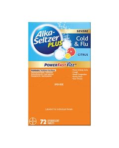 Alka-Seltzer Plus Severe Cold & Flu PowerFast Fizz, Citrus - 72 Tablets
