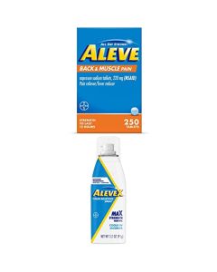 Aleve Back & Muscle with Naproxen, 250 Count & AleveX Pain Relief Spray, 3.2 Ounce, Pain Relief