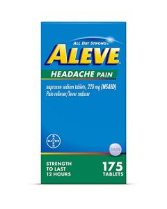 Aleve Headache Pain Tablets, Naproxen Sodium for Pain Relief ?175 Count, 175 Count