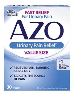 AZO Urinary Pain Relief Value Size, with Phenazopyridine Hydrochloride, Fast Relief, Relieves UTI Pain, Burning & Urgency, Targets the Source of Pain, #1 Most Trusted Brand, 30 Tablets