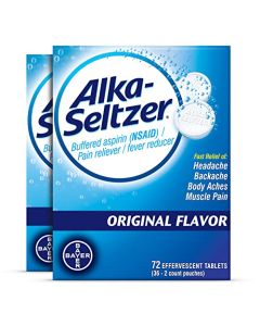 Alka-Seltzer Original Effervescent Tablets, Fast Relief of Headache, Muscle Aches, and Body Aches, 144 Count (72 x 2)
