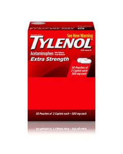 Tylenol Extra Strength Caplets with Acetaminophen, Pain Reliever & Fever Reducer, 2-pack of 50 ct