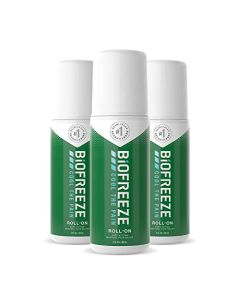 Biofreeze Pain Relief Roll-On, 3 oz. Roll-On, Fast Acting, Long Lasting, & Powerful Topical Pain Reliever, Pack of 3 (Packaging May Vary)