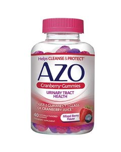 AZO Cranberry Urinary Tract Health Gummies Dietary Supplement 2 Gummies = Glass Cranberry Juice Helps Cleanse Protect Natural Mixed Berry Flavor Gummies, Non-GMO, 40 Count