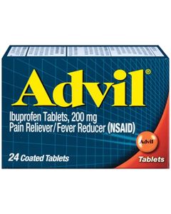 Advil Pain Reliever and Fever Reducer, Ibuprofen 200mg for Pain Relief - 24 Coated Tablets