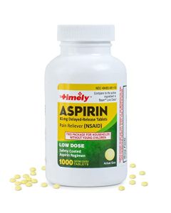 Timely - 1000 Count Low Dose Aspirin 81mg for Adults and Children 12 years and over - Compared to the active ingredient in Bayer Low Dose - Safety Coated Low Strength Aspirin Tablets - Made in USA