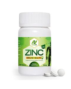 NobleAid Zinc 50mg Immune Health Plus, 100 Tablets Per Bottle, Promotes Healthy Body Enzymes, Regulates Skin Healing, and Supports Joints and Muscles