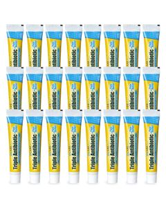 CareAll (24 Pack 1oz Triple Antibiotic Ointment + Pain Relief, Dual Action Maximum Strength First Aid Ointment Sooths and Heals Painful Minor Scratches and Wounds and Prevents Infection