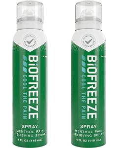 Biofreeze 13531 Menthol Pain Relieving Spray 4 FL oz, Arthritis, Simple Backaches and Joint Pain, Pack of 2