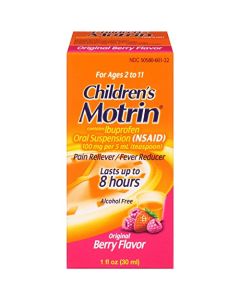Motrin Children's Pain Reliever and Fever Reducer, Original Berry, 1 Fluid Ounce (Pack of 2)