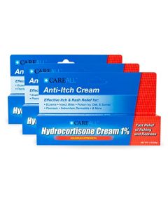 CareAll (3 Pack 1% Hydrocortisone Cream, 1oz Tube, Maximum Strength Formulation, Relieves Itching and Redness, Compare to Active Ingredient of Leading Brand.