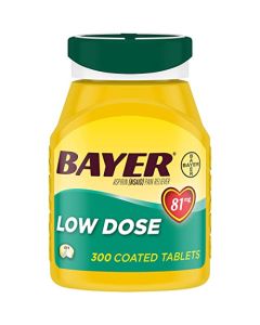 Aspirin Regimen Bayer 81mg Enteric Coated Tablets, #1 Doctor Recommended Aspirin Brand, Pain Reliever,300 Count