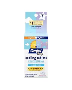 Orajel Baby Cooling Tablets for Teething with Vitamin D, 100 Quick Dissolve Tablets,White