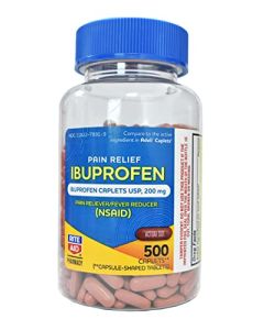 Rite Aid Pharmacy Ibuprofen 200 mg - 500 Coated Brown Caplets - Pain Reliever and Fever Reducer - Migraine Relief - Back Pain Relief - Arthritis Pain Relief Pills - Pain Killer