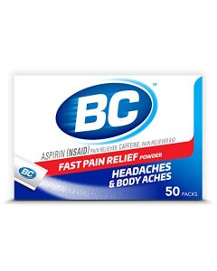 BC Powder Original Strength Pain Reliever, Powder Sticks, 50 count (pack of 1) (GLAXO011882)
