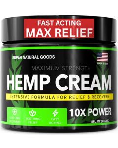 Hemp Cream Maximum Strength (8oz) Soothe Discomfort - Back Neck Muscle Nerve Joint & Leg Support - Arnica, Aloe Vera + More, Natural Relief Cream - Non GMO & Cruelty Free - USA Made