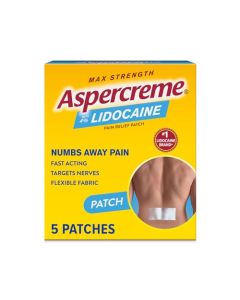 Aspercreme Max Strength Lidocaine Pain Relief Patch (5 Count) for Back Pain, Odor Free