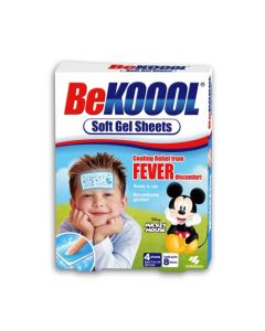 BEKOOOL Immediate Cooling Fever Reducing Soft Gel Sheets for Kids - 4 Count, White (00101)