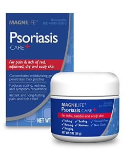MagniLife Psoriasis Care+, Natural Itch and Pain Relief, Moisturization Helps to Reduce Redness, Scaling and Flaking on Body & Scalp - Unscented, Non-Toxic - 2oz