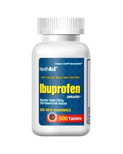 HealthA2Z® Ibuprofen 200mg | 500 Counts | Pain Relief | Body Aches | Headache | Arthritis | Cramps | Back Pain | Fever Reducer