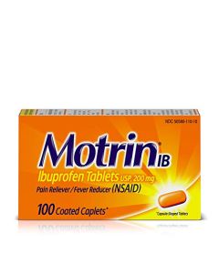 Motrin IB Pain Reliever Fever Reducer (NSAID) Ibuprofen Tablets, 100 Count