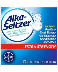 Alka-Seltzer Effervescent Extra Strength, 24 Count (Pack of 2)