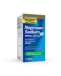 GoodSense Naproxen Sodium Tablets 220 Mg, Headache Pain, Blue, 50 Count