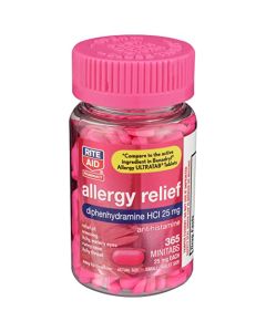 Rite Aid Antihistamine Allergy Relief with Diphenhydramine | Allergy Medicine | Easy-to-Swallow Small Tablet Size Allergy Relief | Common Cold & Respiratory Allergy Medication (365 Count)