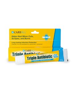 CareAll 1oz Triple Antibiotic Ointment + Pain Relief, Dual Action Maximum Strength First Aid Ointment Sooths and Heals Painful Minor Scratches and Wounds and Prevents Infection