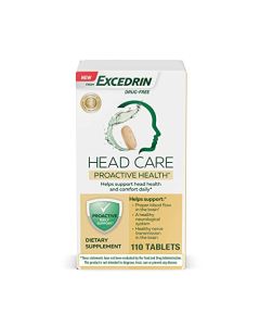 Excedrin Head Care Proactive Health with Magnesium, Riboflavin, Vitamin B6, Folic Acid and Vitamin B12, Dietary Supplement Supports Head Health and Comfort Daily – 110 Count