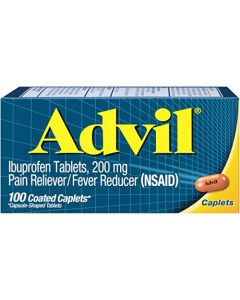 Advil Pain Reliever and Fever Reducer, Pain Relief Medicine with Ibuprofen 200mg for Headache, Backache, Menstrual Pain and Joint Pain Relief - 100 Coated Caplets