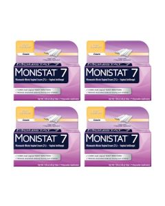 Monistat 7 Vaginal Cream with Tube Plus 7 Disposable Applicators, Anti-Fungal, For Most Vaginal Yeast Infections, Relieves External Itching and Irritation (Pack of 4)