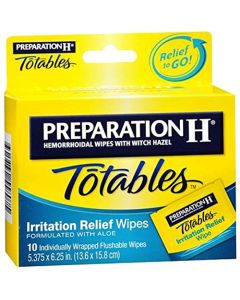 Preparation H Totables Irritation Relief Wipes 10 Each (Pack of 4)