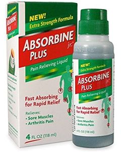 Absorbine Jr Plus Pain Relieving Liquid - New Extra Strength Formula - 4 Fl Oz (Pack of 3)
