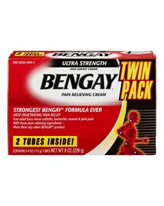 Bengay Ultra Strength Pain Relieving Cream, 2 Count, 4 Ounces Box, 8 Total Ounces