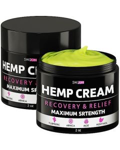 SWIZON Hemp Cream for Knees, Neck, Joints, Shoulders, Back, Feet - Fast-Acting Muscle Cream with Hemp Oil and Emu Oil, Arnica, Aloe, Turmeric - American Quality - for All Skin Types, 4 oz in Total