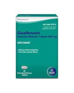 Aurohealth Guaifenesin Extended-Release Tablets 600 mg, 12 Hour Expectorant, Cough and Mucus Relief, 40 Count