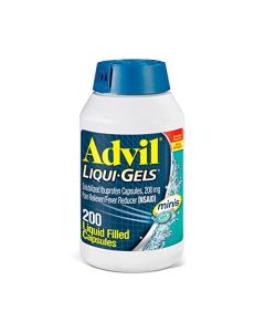 Advil Liqui-Gels minis Pain Reliever and Fever Reducer, Pain Medicine for Adults with Ibuprofen 200mg for Pain Relief - 200 Liquid Filled Capsules