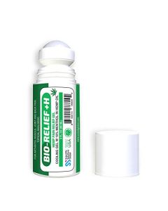 BIO-RELIEF +H, Hemp Pain Relief Gel, Cooling Gel w 10% Menthol in Hemp Oil, 3 oz Roll-on for Arthritis, Muscle Pain, Joint & Back Pain, Topical Analgesic, Fast Acting, Long Lasting Pain Reliever Cream