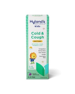 Hyland's Naturals Kids Cold & Cough, Daytime Grape Flavor Cough Syrup Medicine for Kids Ages 2+, Decongestant, Sore Throat & Allergy Relief, Natural Treatment for Common Cold Symptoms, 4 Fl Oz