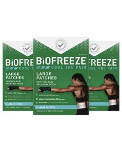 Biofreeze 14847 Menthol Pain Relieving Patches, Arthritis, Backaches, Spains, Bruises, Strains And Joint Pain, Pack of 15