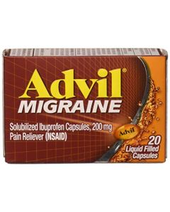 Advil Migraine Liquid Filled Capsules 20ct 200mg Advanced Medicine For Pain (Pack of 2)