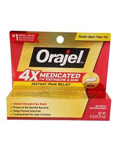 Orajel Instant Pain Relief Toothache/Gum 4X Medicated Cream Each (Value Pack of 6)